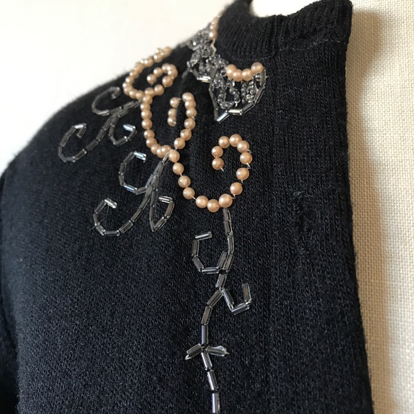 SOLD Vintage 1950s Beaded Cardigan - Picture 3 of 5